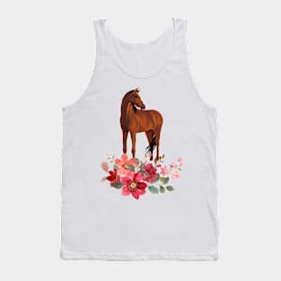 Horse and flowers Tank Top